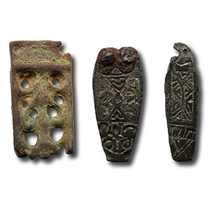 Anglo-Saxon Bronze Strap End Group