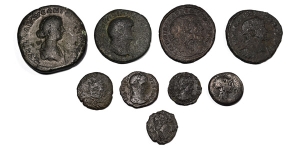 Group of Nine [9] Roman Coins.