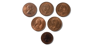  Group of Six [6] Great Britain CU Coins.