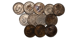 Great Britain. Group of Twelve [12] AR Threepence.