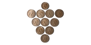  Group of  Eleven [11] George VI and Elizabeth II AR Coins.