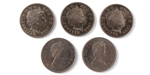 Group of Five [5] Elizabeth II Commemorative Coins.
