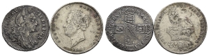 Great Britain. Group of Two [2] AR Coins.