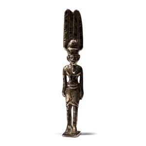 Egyptian Striding Silver Amun-Re Figure