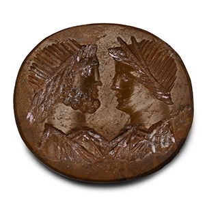 Late Roman Carnelian Double Portrait Gemstone