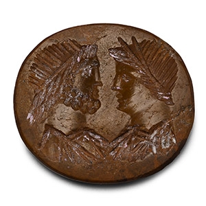 Late Roman Carnelian Double Portrait Gemstone
