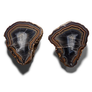 Large Cut and Polished Malawi Agate Geode Pair [2]