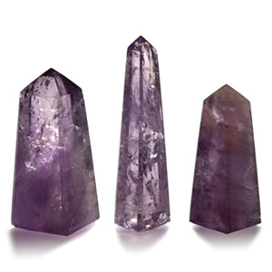 Cut and Polished Deep Purple Amethyst Obelisk Group [3]