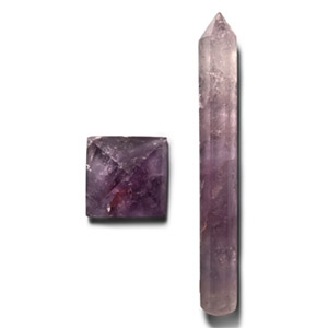 Cut and Polished Amethyst Pyramid and Massager Group [2]