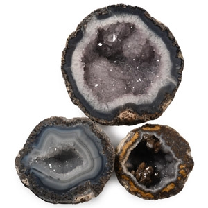 Large Cut and Polished Agate Geode Half Group [3]