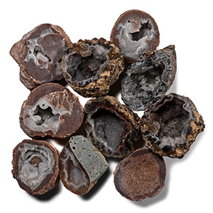 Cut and Polished Agate Crystal Geode Half Group [10]