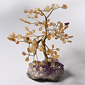 Citrine Crystal Tree on Amethyst Crystal Geode Section