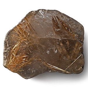 Historic Cut and Polished Rutilated Quartz Crystal Mineral Specimen