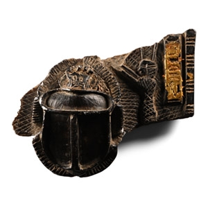 Egyptian Steatite Fragmentary Pectoral with Central Scarab Element