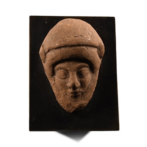 Cypriot Terracotta Mask with Helmet
