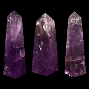 Cut and Polished Amethyst Crystal Obelisk Group [3]