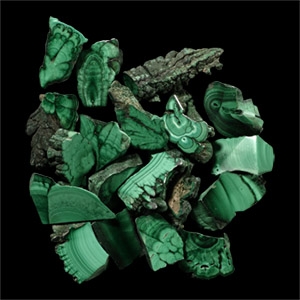 Cut and Polished Green Malachite Mineral Specimen Group [20]