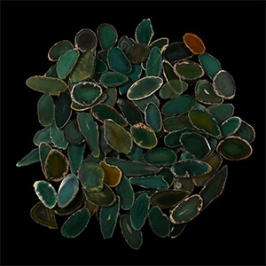 Cut and Polished Green Agate Slice Group [100]