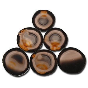 Cut and Polished Felt Backed Agate Geode Coaster Set [6]