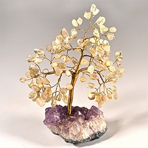 Quartz Crystal Tree on Amethyst Crystal Geode Section