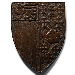 Large Bronze Heraldic Shield Mount