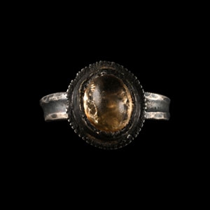 Silver Ring with Rock Crystal Cabochon