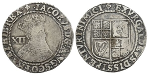 England. Stuart James I, AR Shilling.