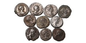 Group of Ten [10] Roman Imperial AR Denarii.