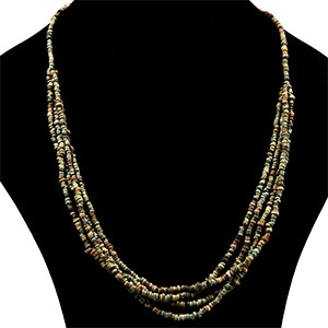 Egyptian Multi-Stranded Mummy Bead Necklace