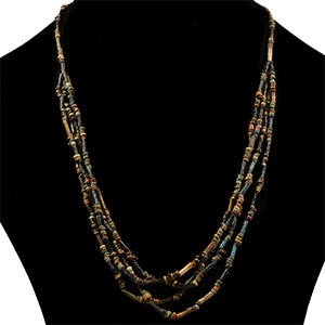 Egyptian Multi-Stranded Mummy Bead Necklace