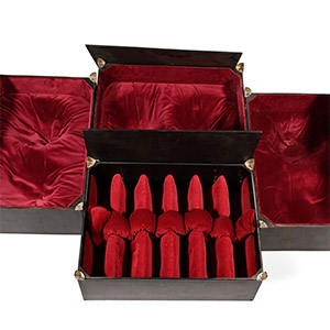 Very Large Velvet Lined Artefact Collectors Box Group [4]