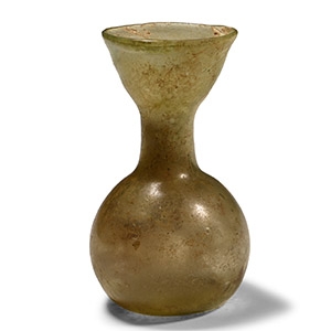 Roman Pale Green Glass Vase with Flared Neck
