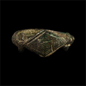 Medieval Bronze Ring with Lozenge-Shaped Bezel
