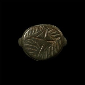 Medieval Bronze Ring with Cross within Lozenge Motif