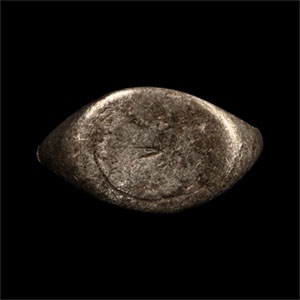 Medieval Silver Ring with Plain Bezel