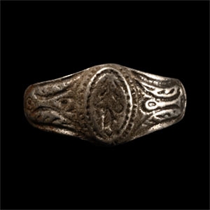 Medieval Silver Ring with Floral Motif