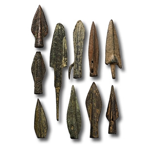 Greek Period Large Bronze Arrowhead Collection