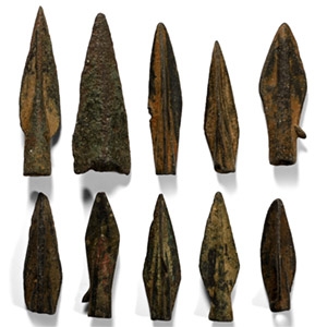 Greek Period High Quality Large Bronze Arrowhead Collection