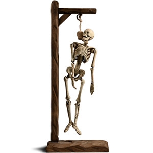 Enamelled Iron Articulated Hangman Skeleton