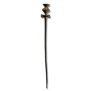 Luristan Bronze Pin with Decorative Head
