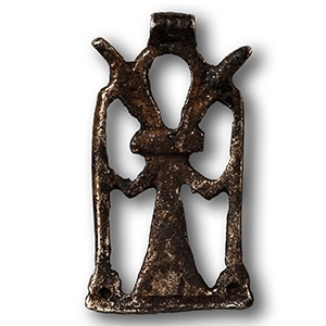 Egyptian Silver Ankh and Was-Sceptre Amulet