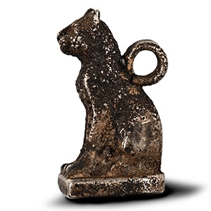 Egyptian Silver Goddess Bastet Cat Amulet