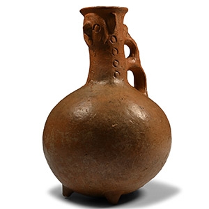 Amlash Terracotta Single-Handled Jug with Head Attachment