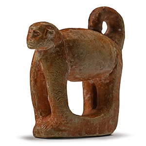 Egyptian Statuette of a Standing Monkey