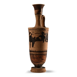 Greek Terracotta Black-Figure Lekythos