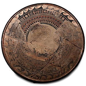 Very Large Cypriot Terracotta Bichrome Ware Plate