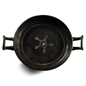 Greek Terracotta Black-Glazed Stemless Cup