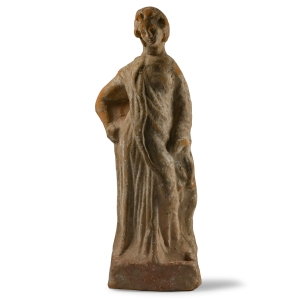 Hellenistic Terracotta Statuette of a Wreathed Young Woman