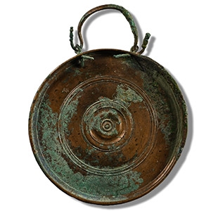 Roman Bronze Mirror with Handle