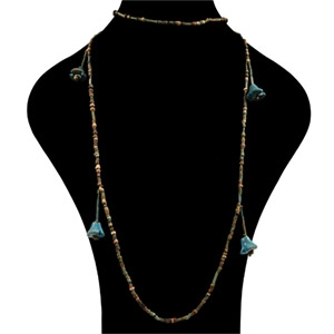 Egyptian Bead Necklace with Lotus Flowers